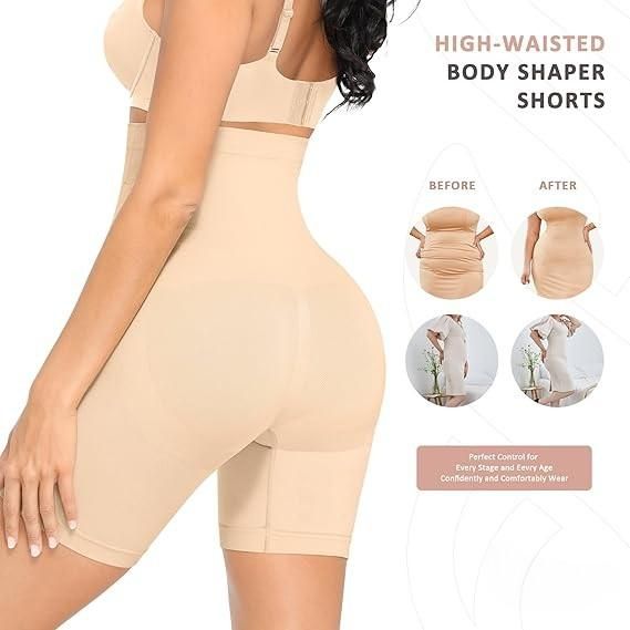 4-in-1 Women’s Slim Shape Wear – Quick Tummy, Back, Thigh & Hip Shaper, Seamless Tummy Tucker, Black, S-XXL