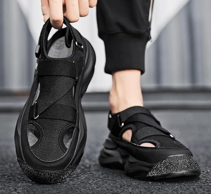 Men's Breathable Closed Toe Casual Sandals | Comfortable Synthetic Outdoor Slip-Resistant Rubber Sole Footwear