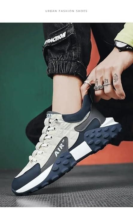 Men’s Korean Style High Top Fashion Casual Shoes | Black Synthetic Lace-Up Boots with PU Sole | Stylish Streetwear Sneakers for Men