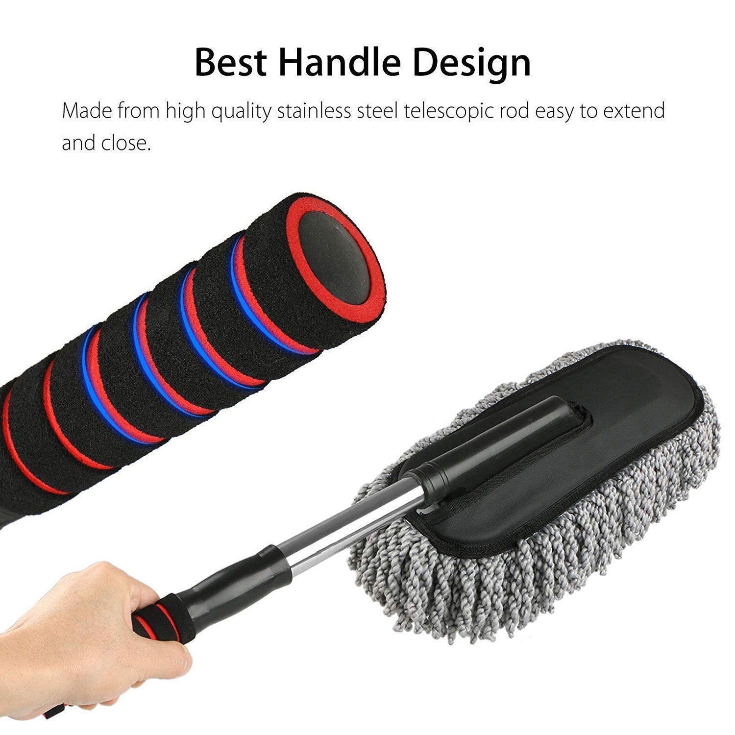 Microfiber Car Duster | Extendable Long Handle for Scratch-Free Car, RV, & Boat Cleaning