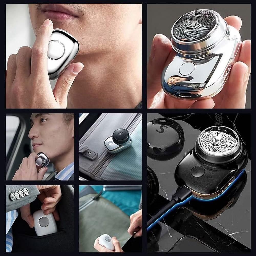 Mini Electric Razor for Men – Rechargeable Shaver, Portable & Compact Steel Body