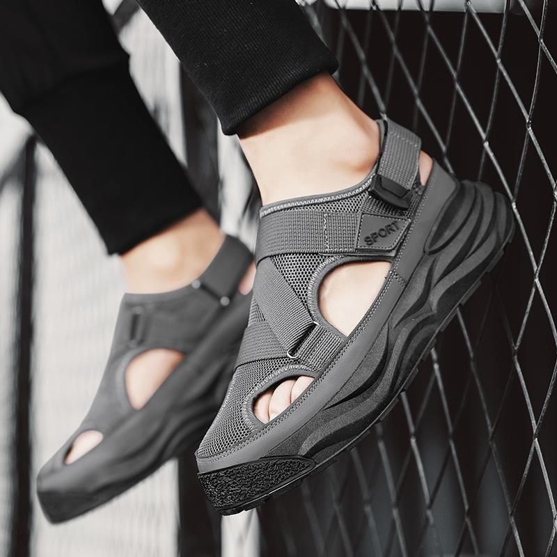 Men's Breathable Closed Toe Casual Sandals | Comfortable Synthetic Outdoor Slip-Resistant Rubber Sole Footwear
