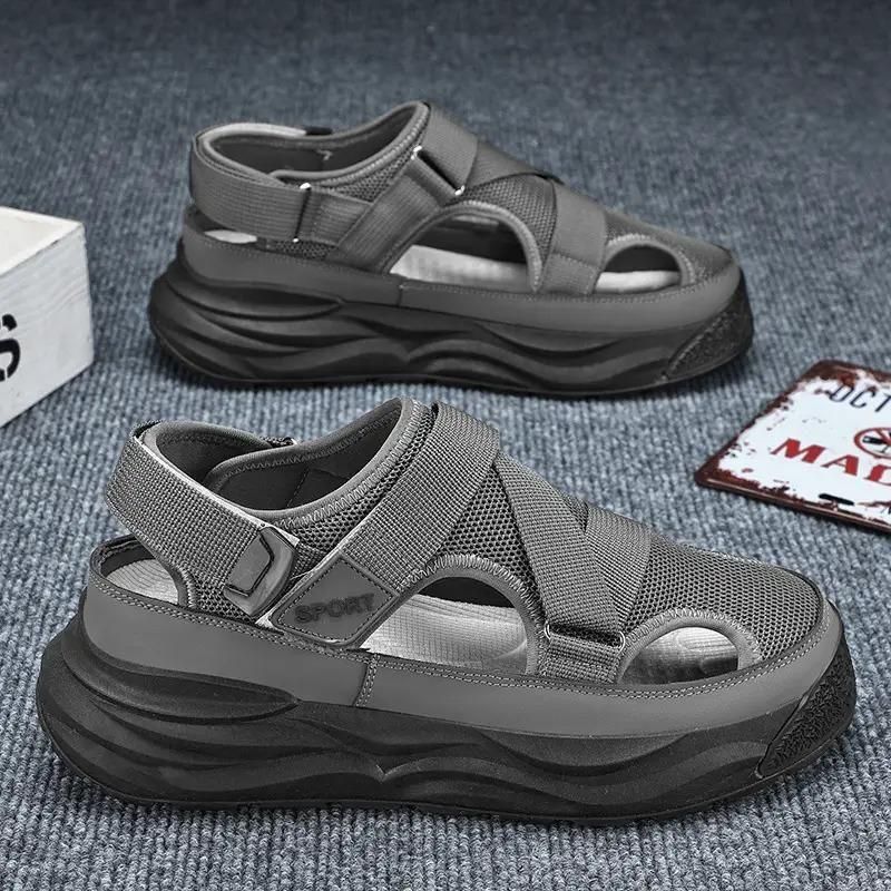 Men's Breathable Closed Toe Casual Sandals | Comfortable Synthetic Outdoor Slip-Resistant Rubber Sole Footwear