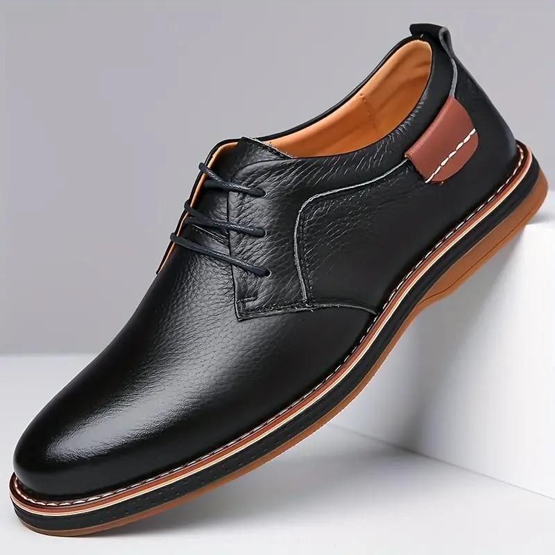 Men’s Black Derby Lace-Up Casual Shoes | Stylish Synthetic Leather