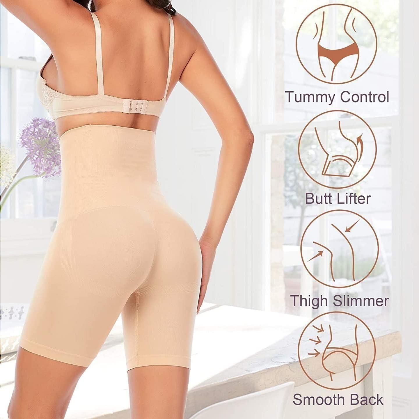 4-in-1 Women’s Slim Shape Wear – Quick Tummy, Back, Thigh & Hip Shaper, Seamless Tummy Tucker, Black, S-XXL