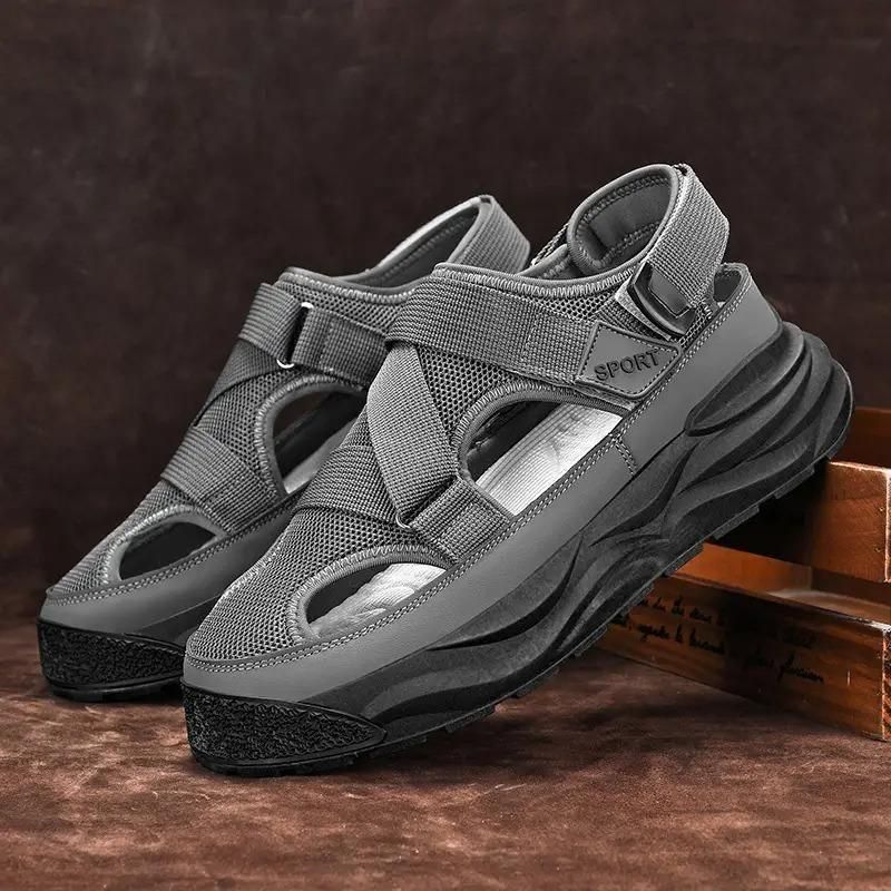 Men's Breathable Closed Toe Casual Sandals | Comfortable Synthetic Outdoor Slip-Resistant Rubber Sole Footwear