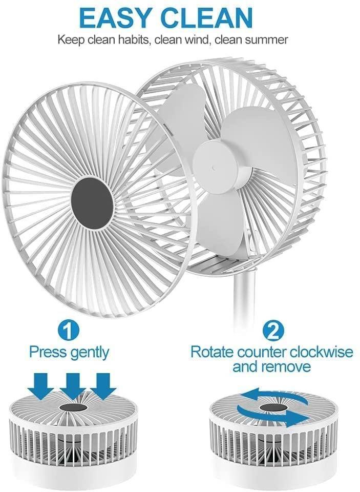 Powerful Rechargeable High Speed Table Desk Fan | Portable & Lightweight Cooling Fan for Home & Office