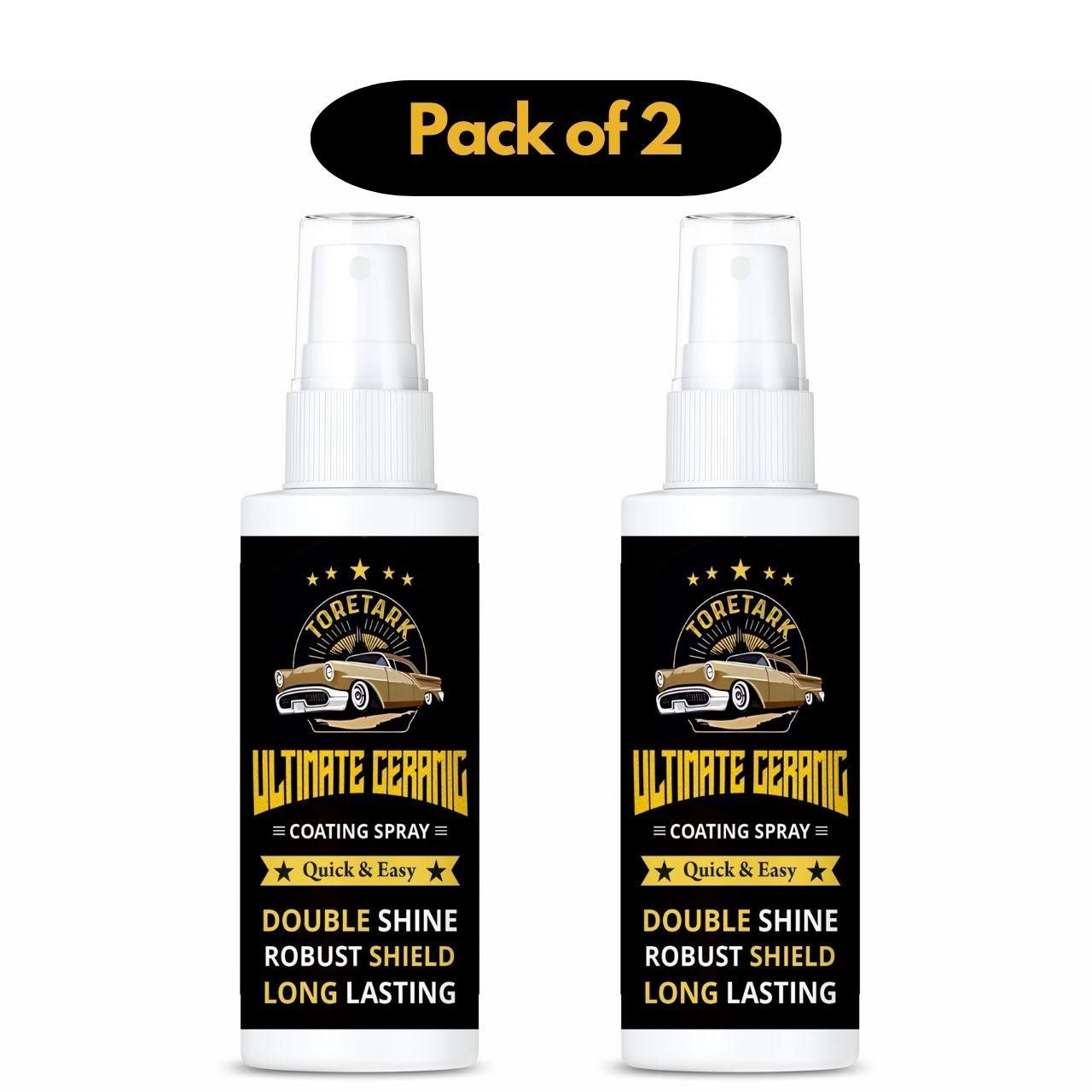 Ultimate Ceramic Coating Spray (Pack of 2) – Nano Car Paint Protection & Shine | Long Lasting Waterproof Car Wax
