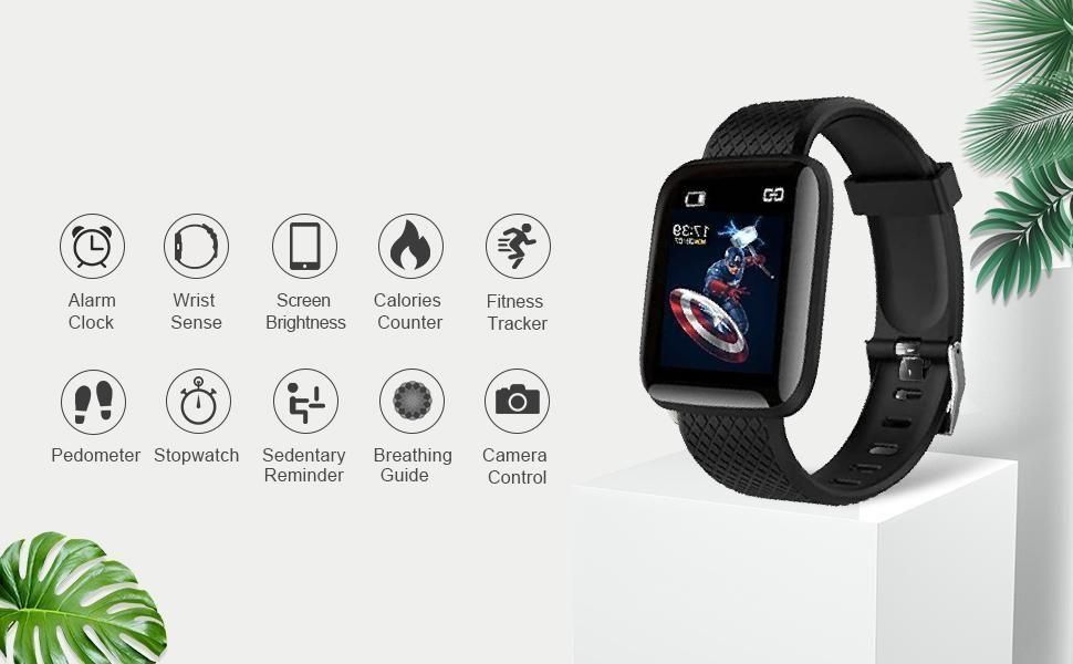 ID116 Plus Smart Bracelet Fitness Tracker Smartwatch | Heart Rate, Blood Pressure, Step & Sleep Monitor For Men & Women