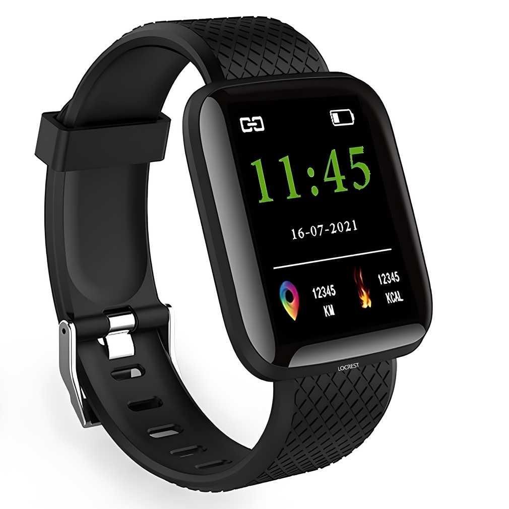 ID116 Plus Smart Bracelet Fitness Tracker Smartwatch | Heart Rate, Blood Pressure, Step & Sleep Monitor | Color Display, Bluetooth, USB Charging | For Men & Women