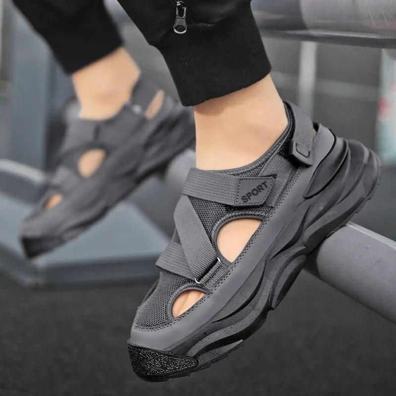 Men's Breathable Closed Toe Casual Sandals | Comfortable Synthetic Outdoor Slip-Resistant Rubber Sole Footwear