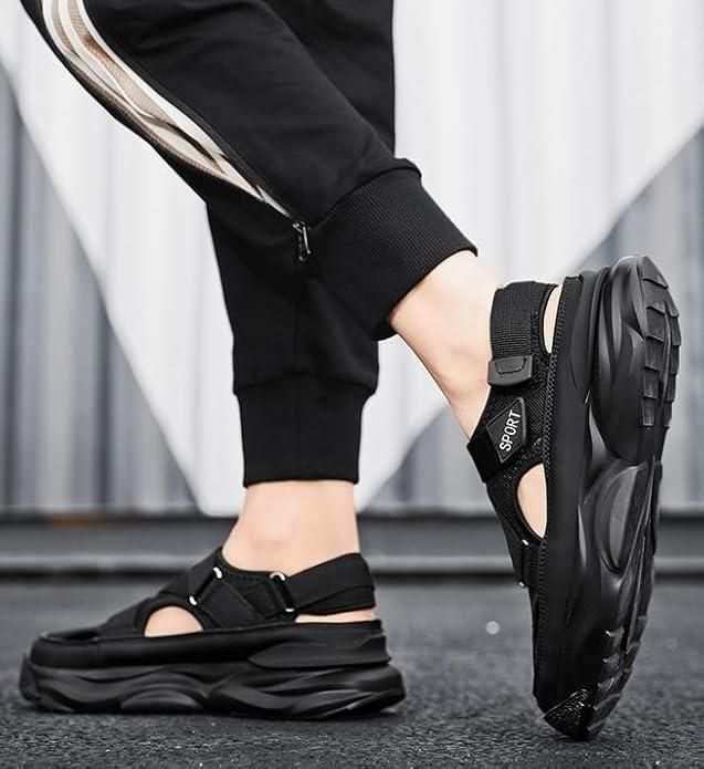 Men's Breathable Closed Toe Casual Sandals | Comfortable Synthetic Outdoor Slip-Resistant Rubber Sole Footwear