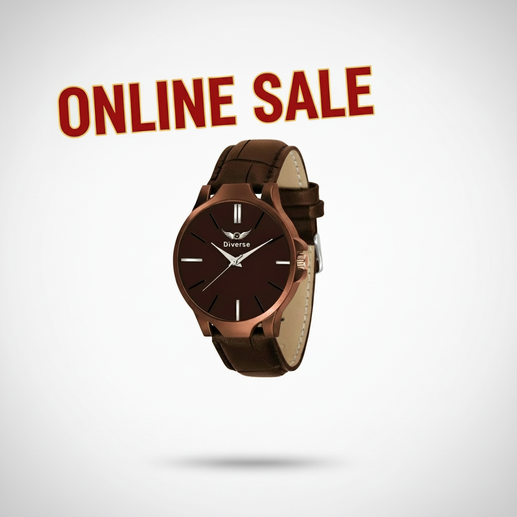 Men's Ethnic Round Dial Analog Leather Watch - Quartz Movement