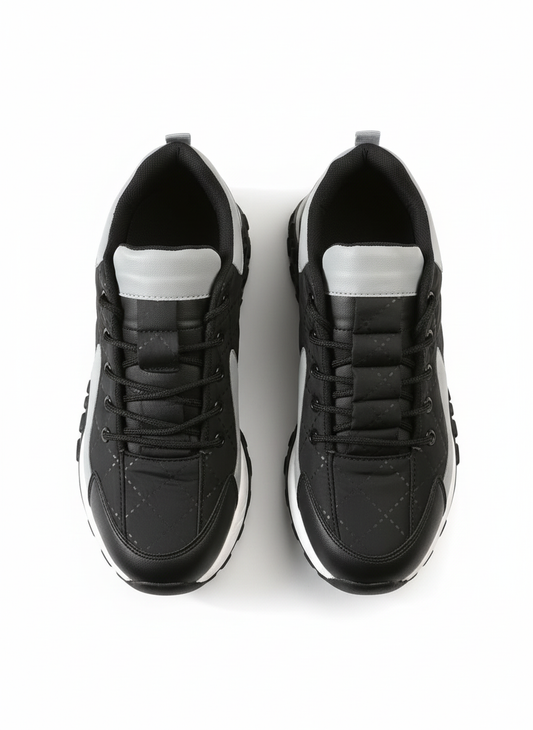 Black Sneakers for Men - Comfortable Casual Shoes with Cushioned Insole