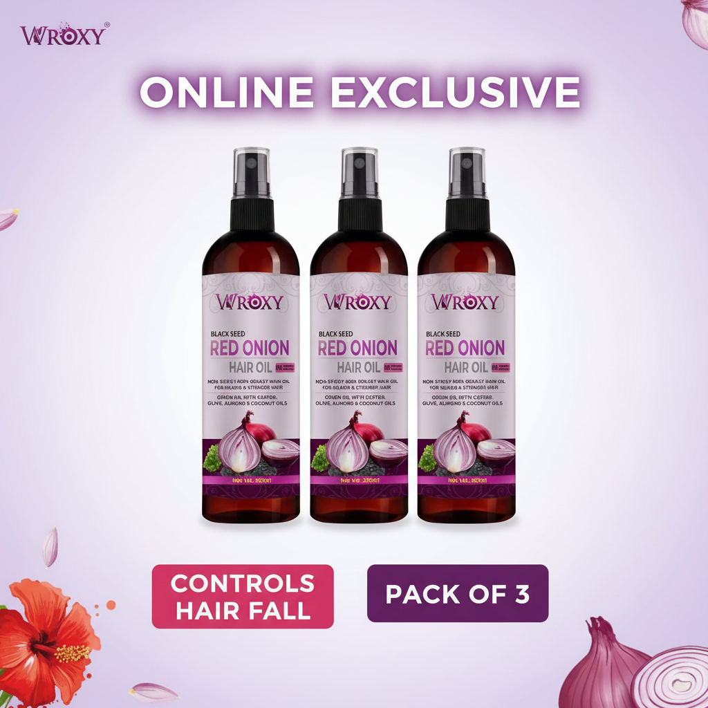Wroxy Onion Black Seed Hair Oil Controls Hair Fall (Pack of 3)
