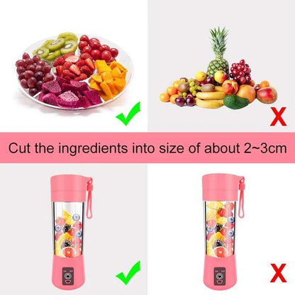 Portable USB Rechargeable Juicer Blender - 6 Blade Electric Protein Shaker for Fresh Smoothies On-the-Go