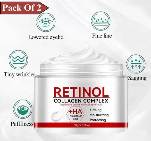 Retinol Collagen Complex Day & Night Cream - Anti-Aging Face Moisturizer (Pack of 2, 150gm)