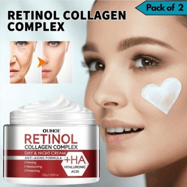 Retinol Collagen Complex Day & Night Cream - Anti-Aging Face Moisturizer (Pack of 2, 150gm)