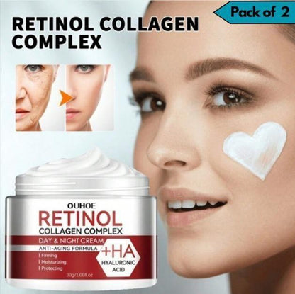 Retinol Collagen Complex Day & Night Cream - Anti-Aging Face Moisturizer (Pack of 2, 150gm)