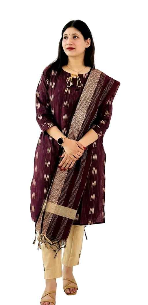 Premium Women's Cotton Kurta Sharara Set with Dupatta - Printed 3-Piece Ethnic Wear