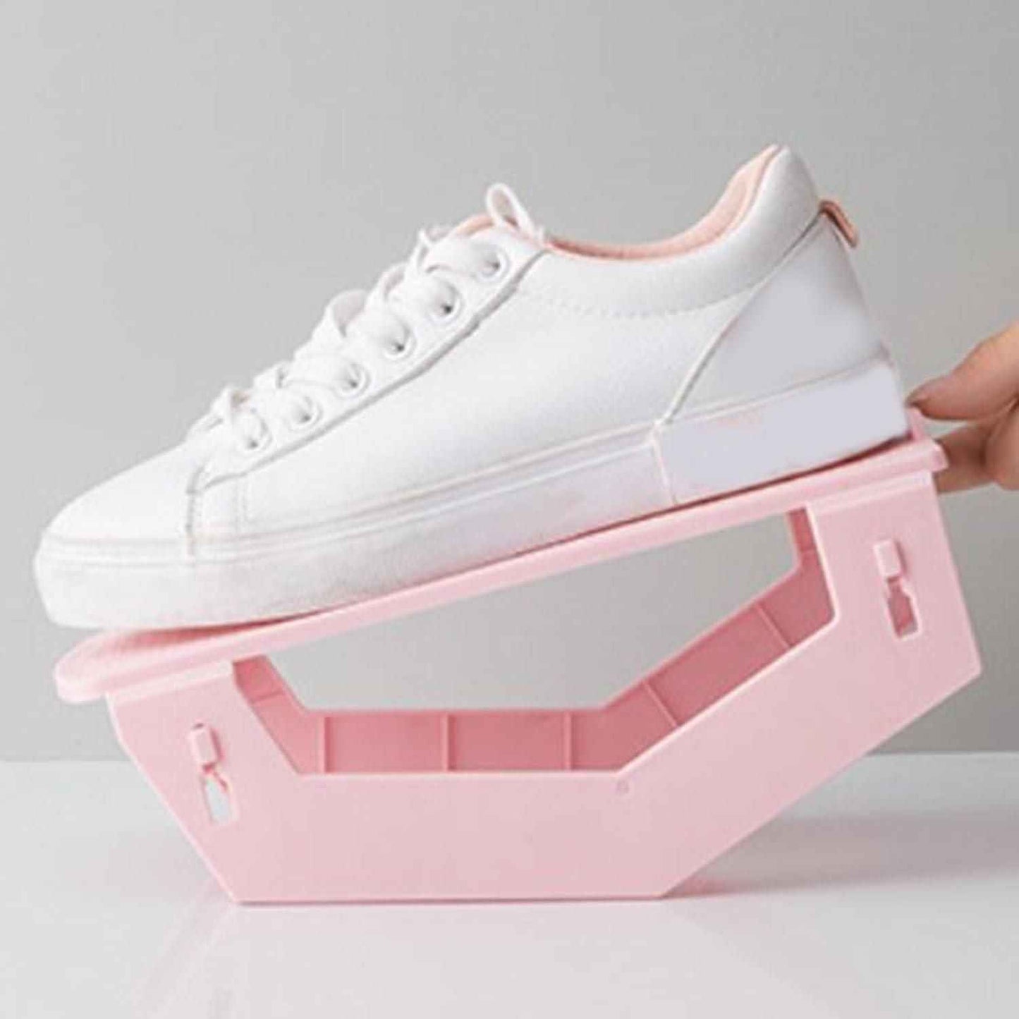 Foldable Double Deck Shoe Rack Organizer - Space Saving Shoe Holder Stand