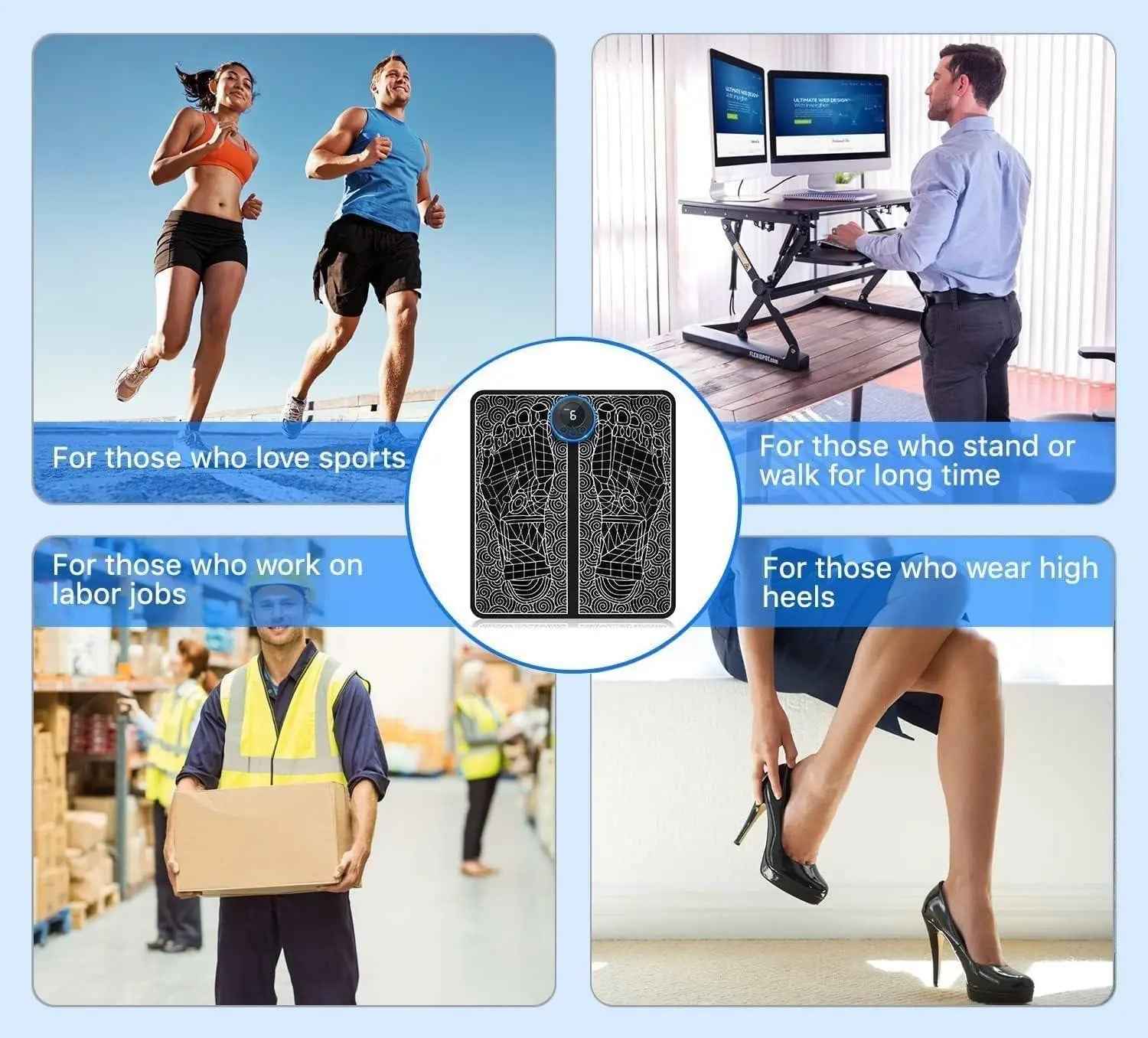 Wireless Electric EMS Foot Massager - Pain Relief Massage Machine