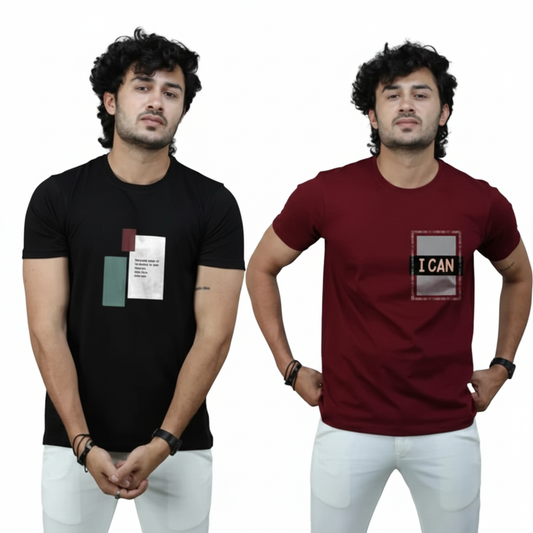 Men's Ultra-Soft Regular Fit T-Shirt (2-Pack Combo)