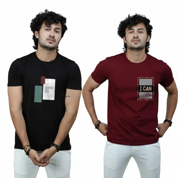 Men's Ultra-Soft Regular Fit T-Shirt (2-Pack Combo)