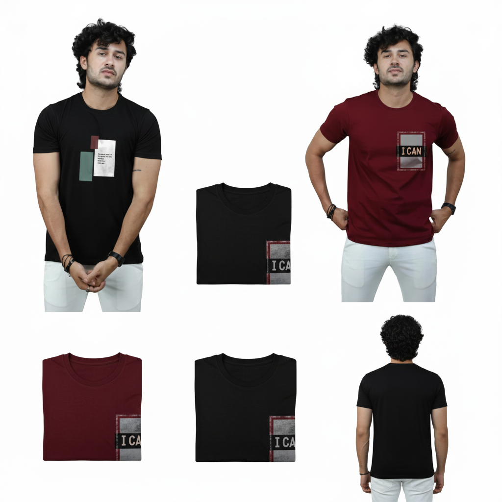 Men's Ultra-Soft Regular Fit T-Shirt (2-Pack Combo)