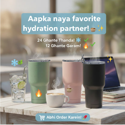 Lifelong Double Walled Vacuum Insulated Tumbler with Straw - Premium Stainless Steel