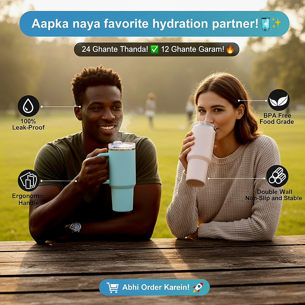 Lifelong Double Walled Vacuum Insulated Tumbler with Straw - Premium Stainless Steel