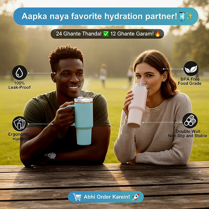 Lifelong Double Walled Vacuum Insulated Tumbler with Straw - Premium Stainless Steel