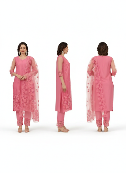 Women's Kurta Set with Dupatta & Bottomwear - Designer Ethnic Wear for Festivals