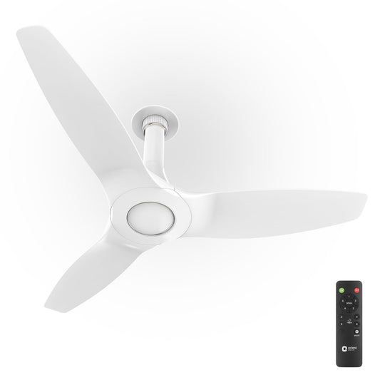 Orient Electric Aeroquiet Neu 1230mm BLDC Ceiling Fan with Remote - BEE 5 Star Energy Saving, 50% Power Savings, White