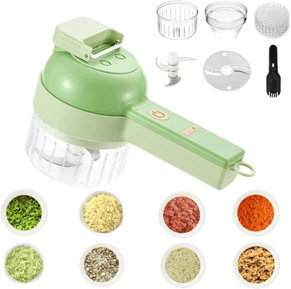4-in-1 Wireless Electric Vegetable Cutter & Food Processor - Portable Garlic Chopper