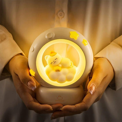 Moon LED Night Lamp - 3 Brightness Modes Touch Control Rechargeable Kitty Lamp for Kids & Baby Bedroom Decor