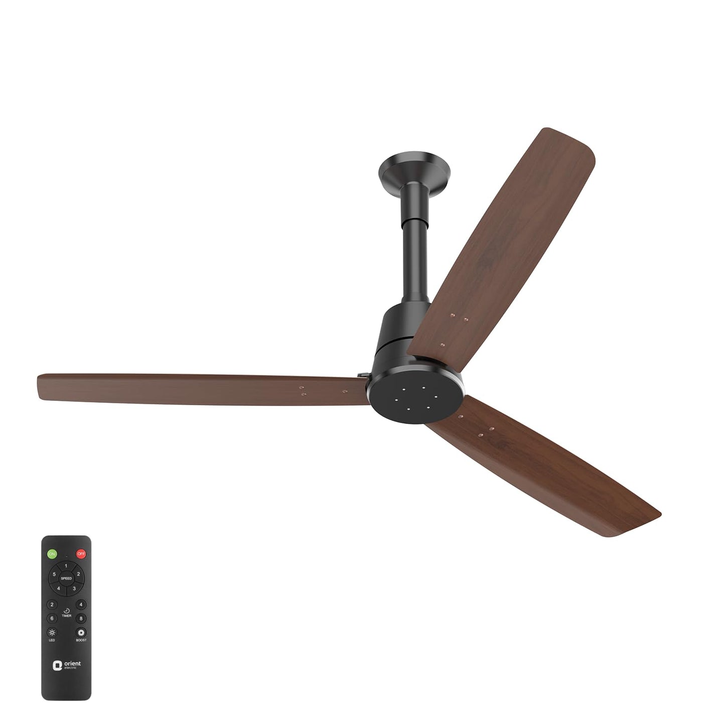1200 mm Proton BLDC Orient Fans with Remote |BEE 5-star rated | Saves up to 50% on electricity bills | 3 year warranty by Orient Dark Teakwood Proton