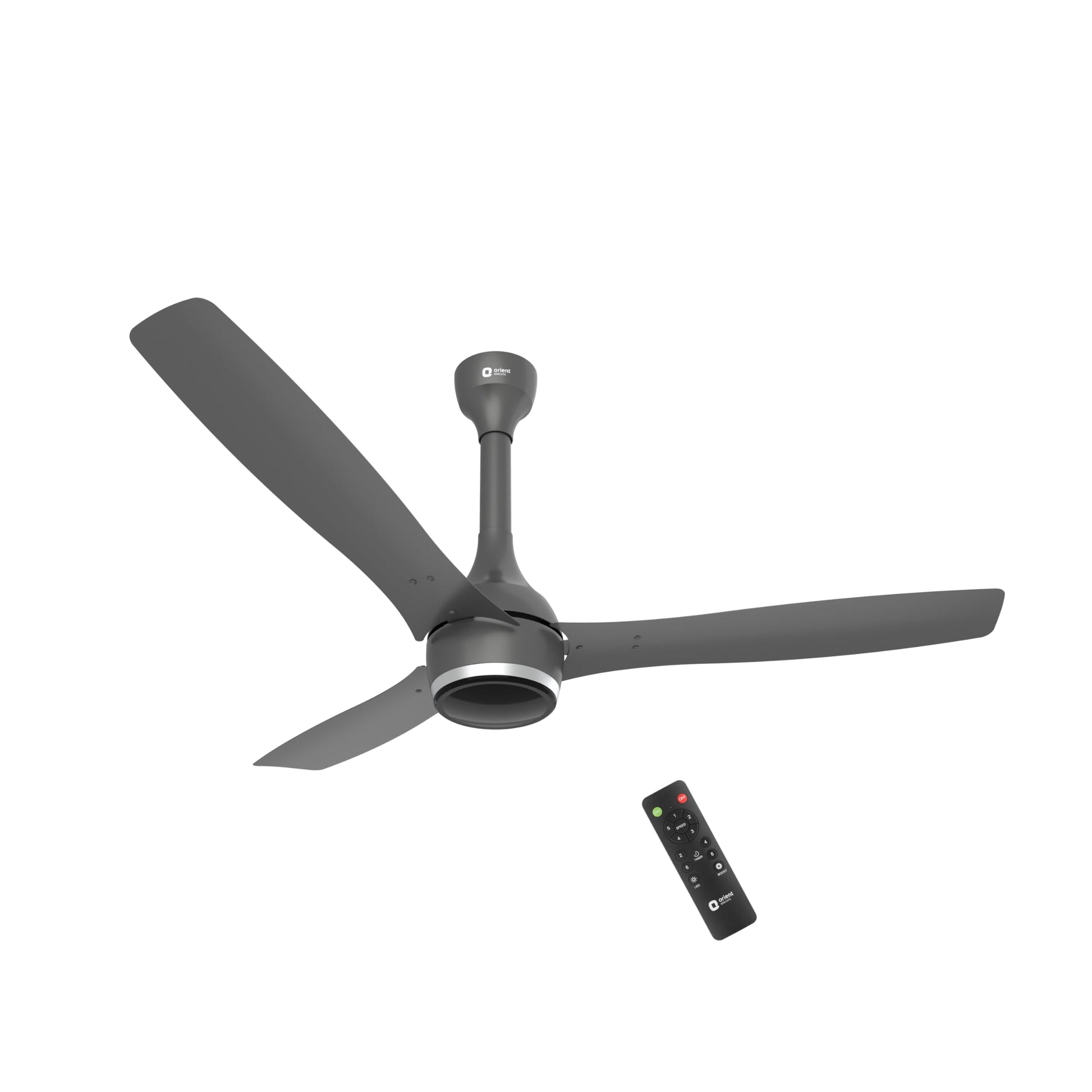 Orient Electric Newly Launched 1200 mm Aeon BLDC PRO,BEE 5-star rated, Anti-Dust Designer Ceiling fan with Remote & 5 yrs Warranty by Orient, Boost mode for High Air Delivery - Pixel White Cloud Grey Aeon 1200 mm