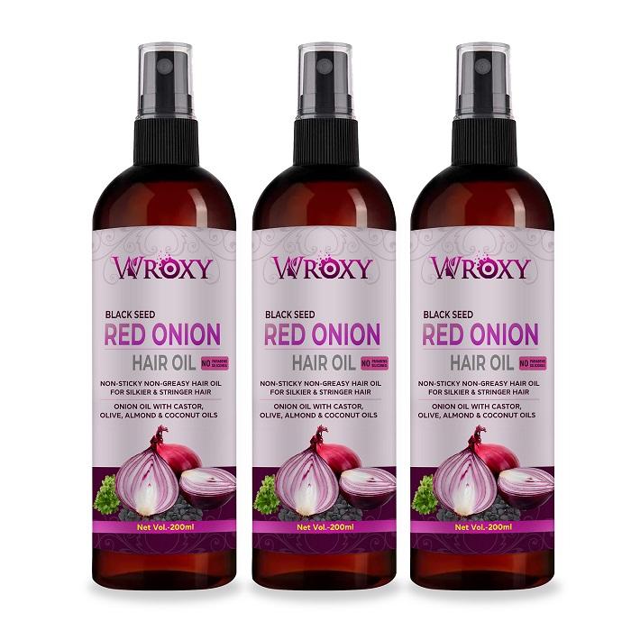 Wroxy Onion Black Seed Hair Oil Controls Hair Fall (Pack of 3)
