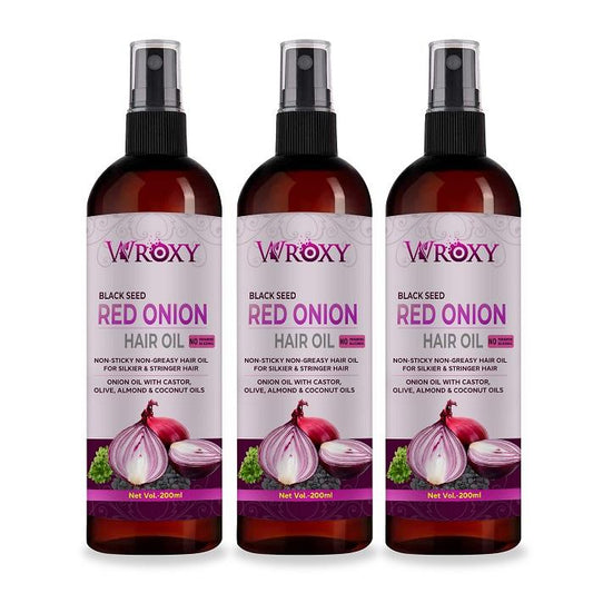 Wroxy Onion Black Seed Hair Oil Controls Hair Fall (Pack of 3)