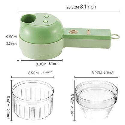 4-in-1 Wireless Electric Vegetable Cutter & Food Processor - Portable Garlic Chopper