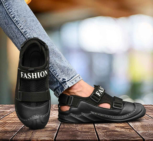 Men's Casual Dailywear Sandals - Comfortable EVA Sole Black Sandals