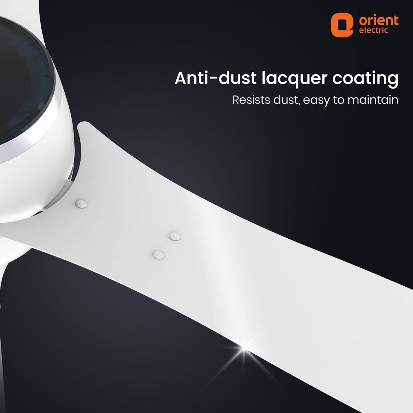 Orient Electric Newly Launched 1200 mm Aeon BLDC PRO,BEE 5-star rated, Anti-Dust Designer Ceiling fan with Remote & 5 yrs Warranty by Orient, Boost mode for High Air Delivery - Pixel White