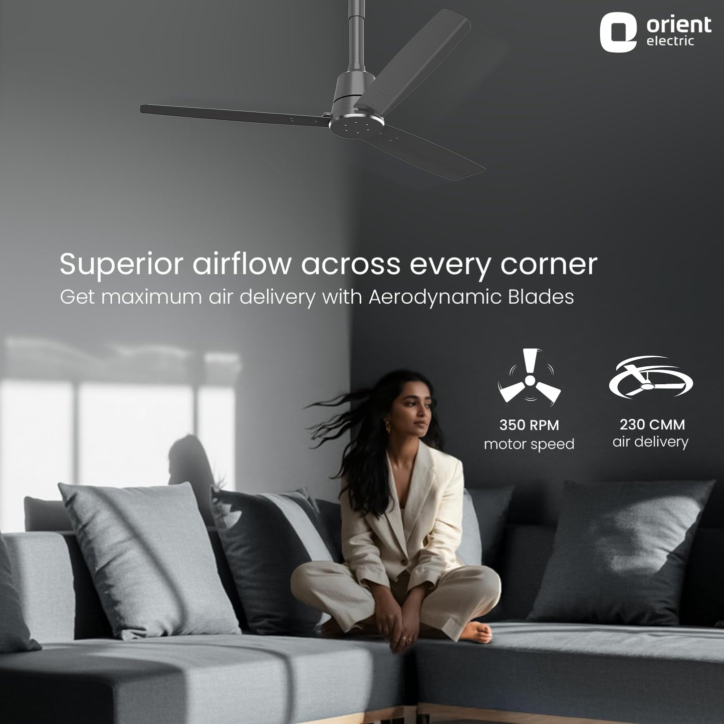 1200 mm Proton BLDC Orient Fans with Remote |BEE 5-star rated | Saves up to 50% on electricity bills | 3 year warranty by Orient