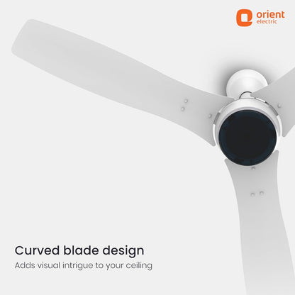 Orient Electric Newly Launched 1200 mm Aeon BLDC PRO,BEE 5-star rated, Anti-Dust Designer Ceiling fan with Remote & 5 yrs Warranty by Orient, Boost mode for High Air Delivery - Pixel White