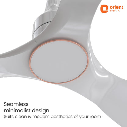 Orient Electric 1200mm Aerosense BLDC Ceiling Fan with Remote | BEE 5-star rated Energy Saving Fan | 5-year warranty by Orient | White, pack of 1