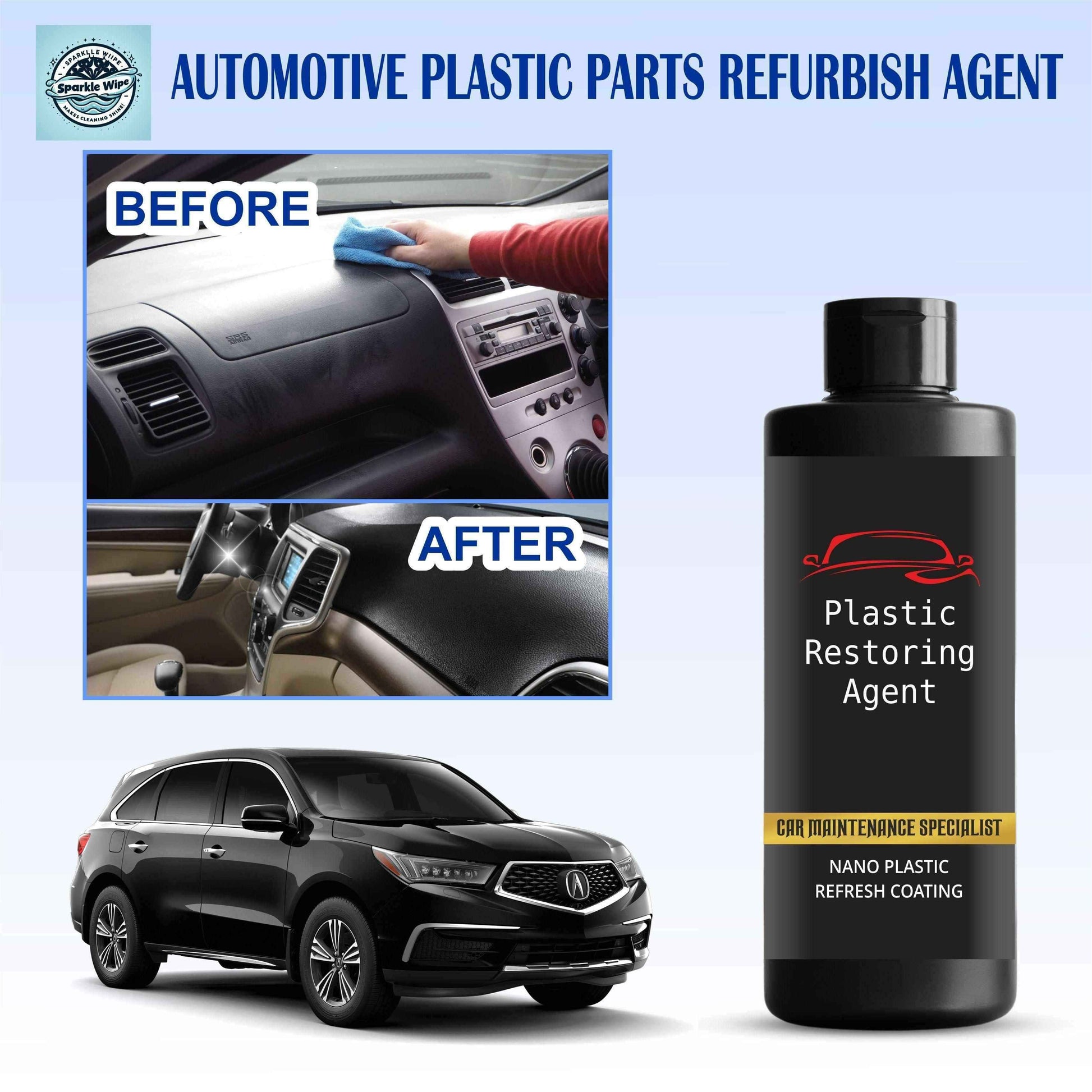 Nano Plastic Revitalizing Coating Agent for Car 100ml (Pack of 2)