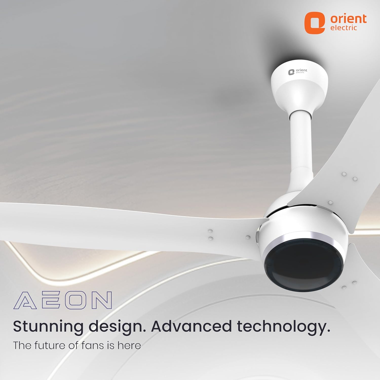 Orient Electric Newly Launched 1200 mm Aeon BLDC PRO,BEE 5-star rated, Anti-Dust Designer Ceiling fan with Remote & 5 yrs Warranty by Orient, Boost mode for High Air Delivery - Pixel White