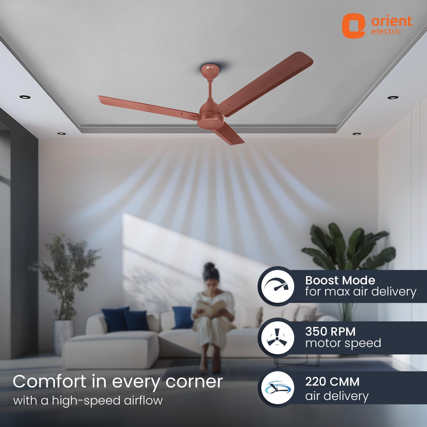 Orient Electric Newly launched 1200 mm Uno BLDC | BLDC energy saving ceiling fan with Remote |BEE 5-star rated | Saves up to 50% on electricity bills | 3-year warranty by Orient | Matt Brown