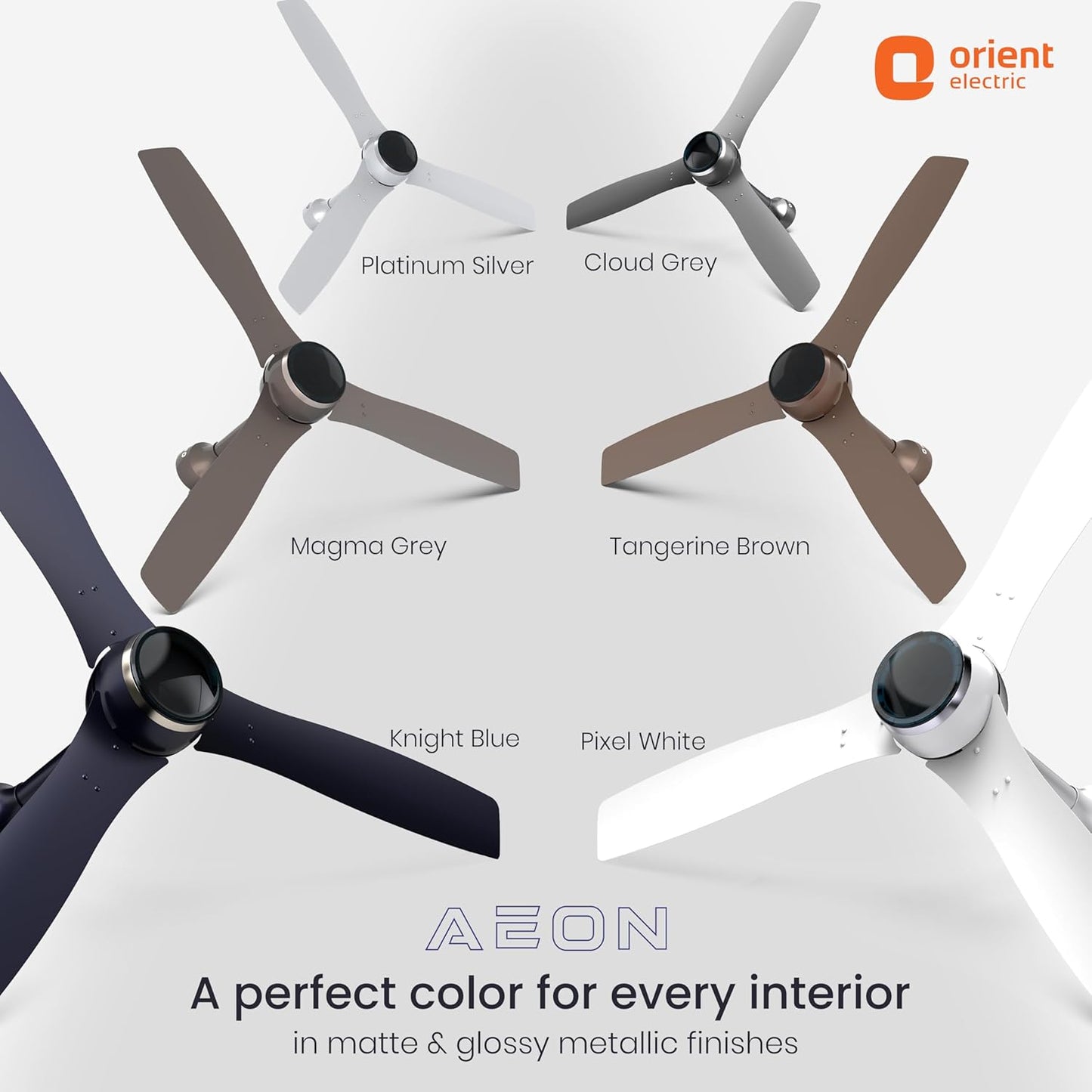 Orient Electric Newly Launched 1200 mm Aeon BLDC PRO,BEE 5-star rated, Anti-Dust Designer Ceiling fan with Remote & 5 yrs Warranty by Orient, Boost mode for High Air Delivery - Pixel White